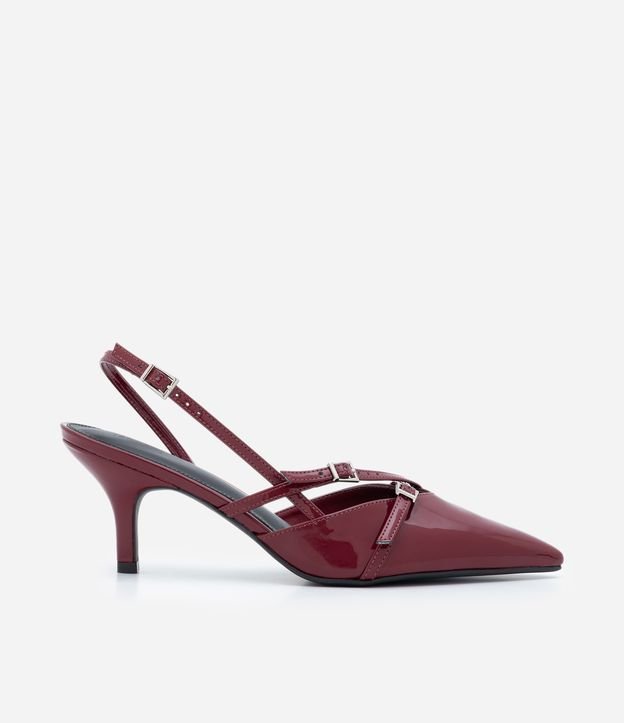 Sapato Scarpin Slingback com Fivelas