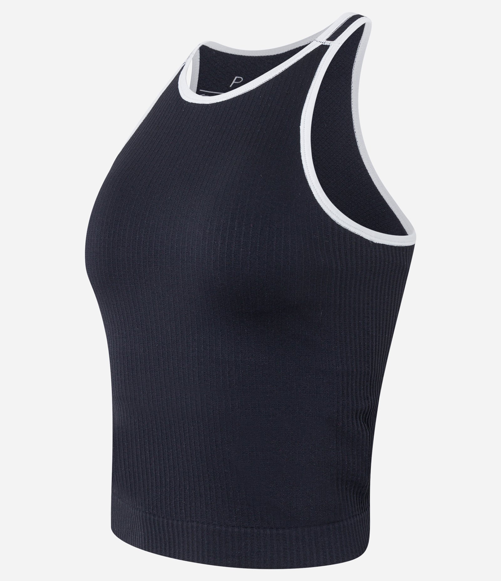 Regata Nadador Esportiva Seamless com Detalhe Contrastante na Gola Preto 7
