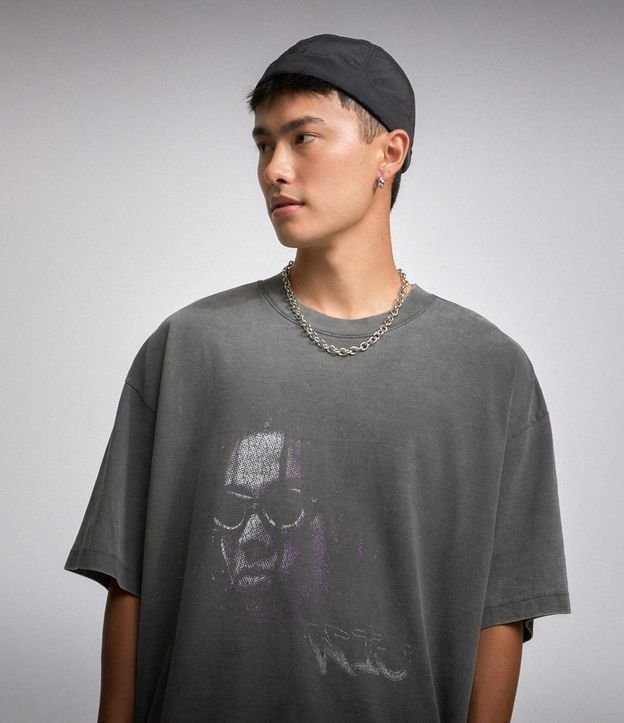 Camiseta Overboxy em Algodão Estampa Wiu