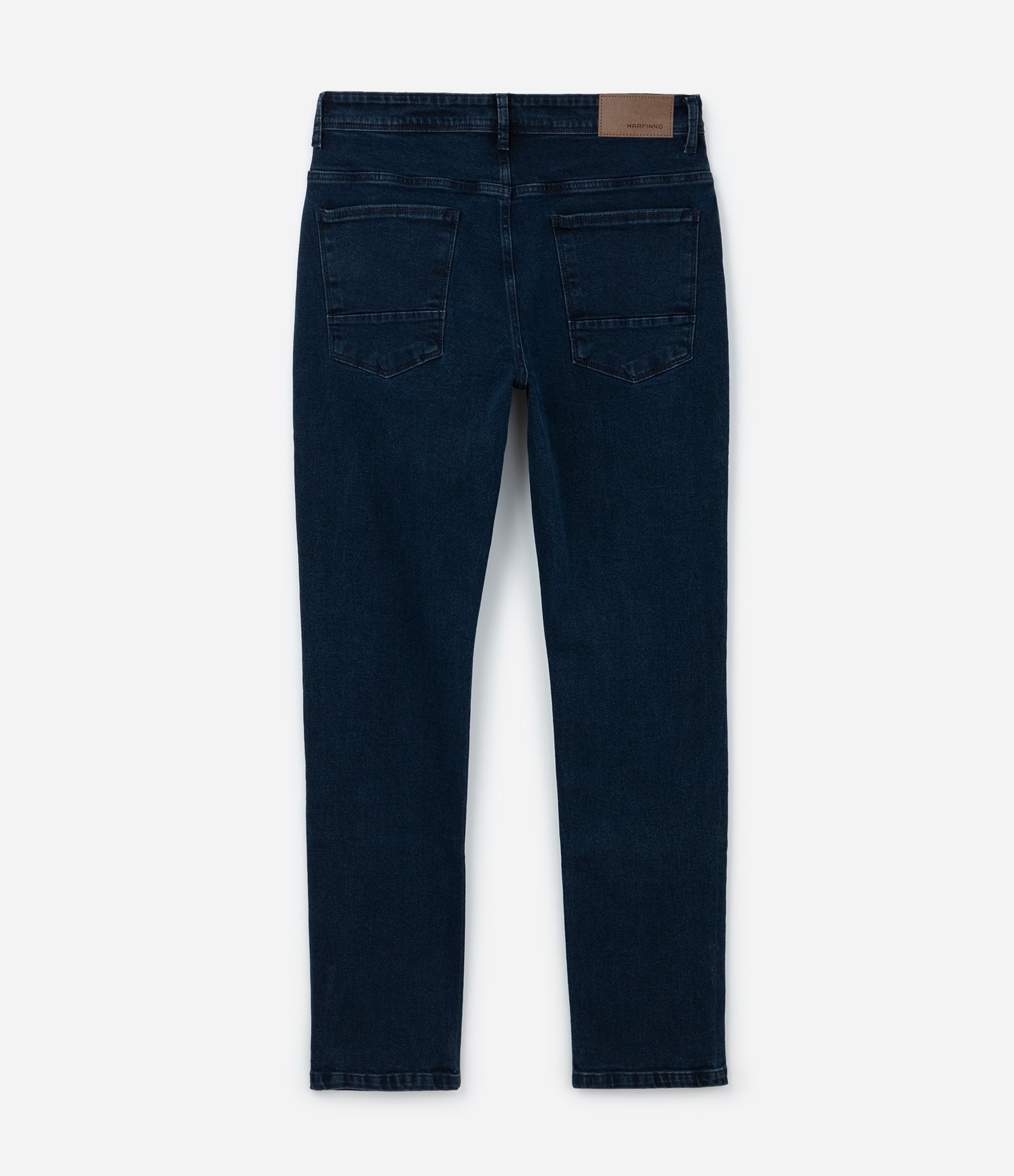 Calça Slim Básica Jeans com Passantes no Cós Escuro 7