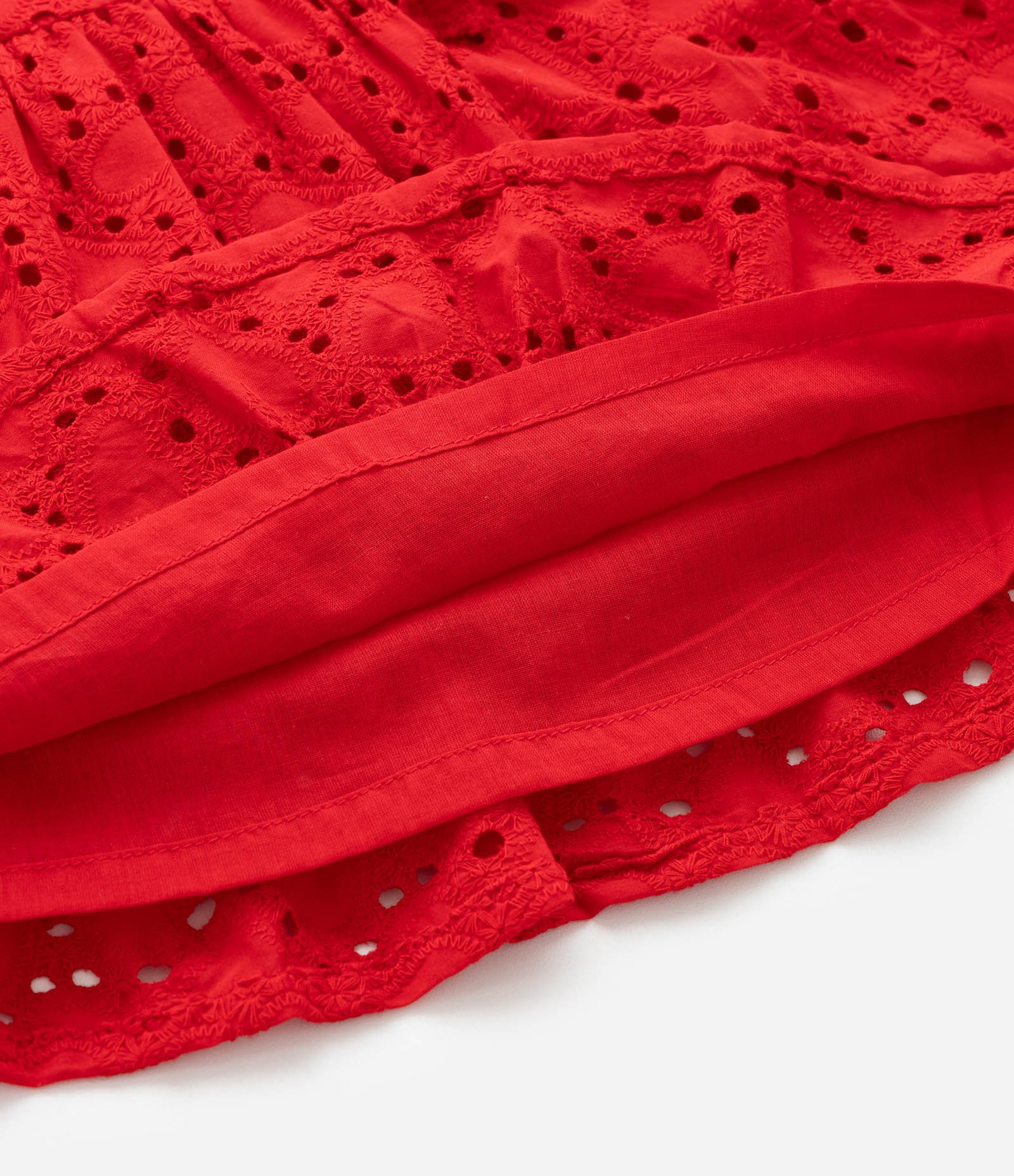 Vestido Infantil em Tricoline com Babadinhos - Tam 3 a 18 meses Vermelho 5