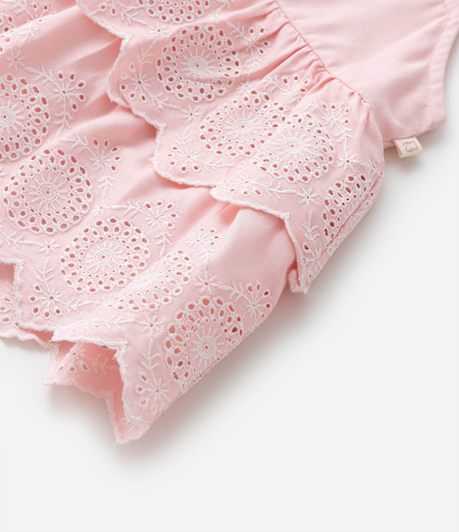 Conjunto Infantil com Babados e Bordado - Tam 0 a 18 meses Rosa 4