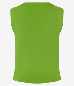 Blusa em Tricô com Decote Quadrado