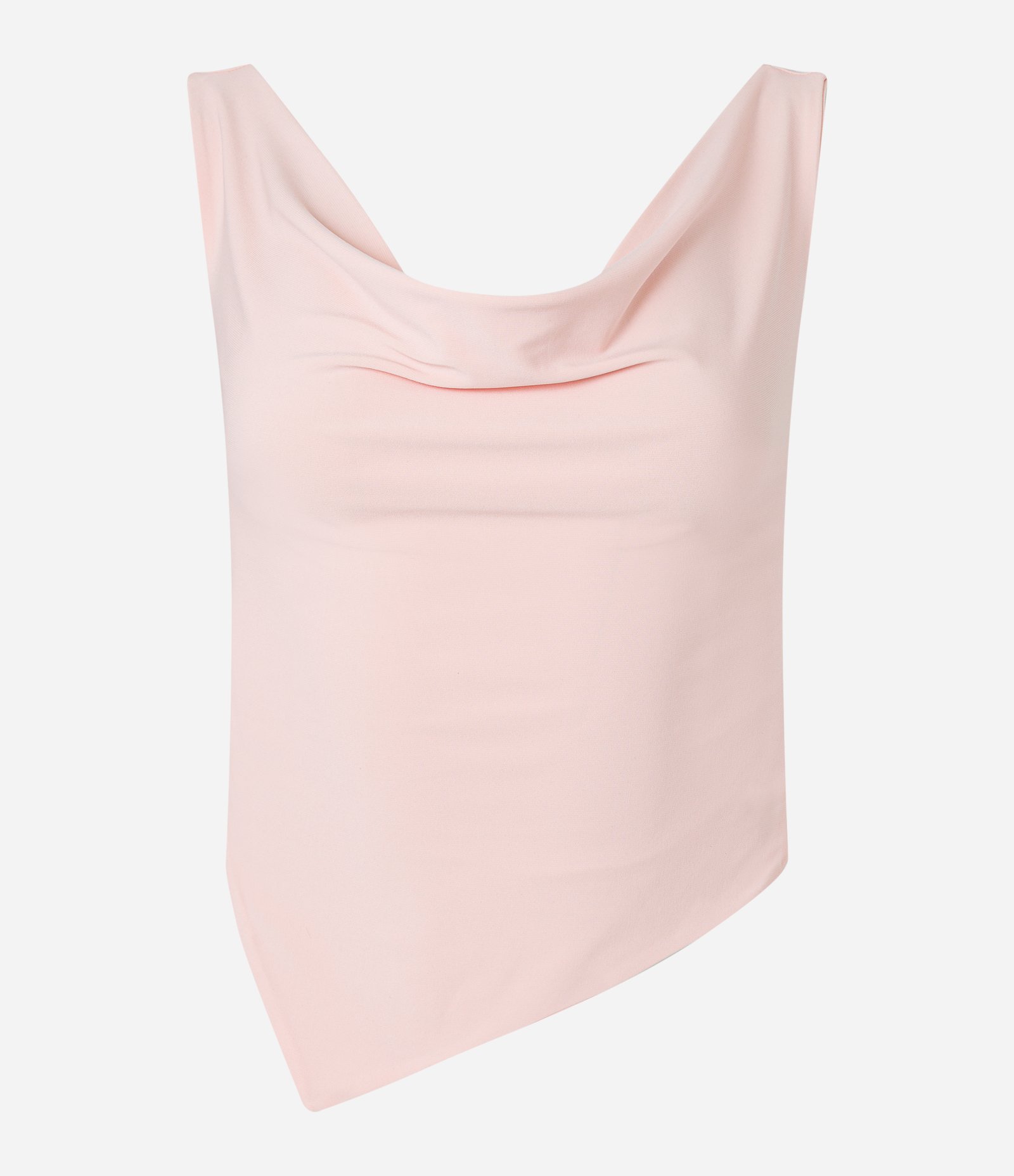 Blusa Cropped em Malha com Decote Degagê e Barra Assimétrica Rosa 3
