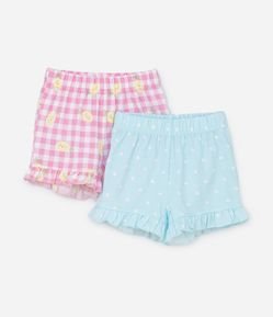 Kit 02 Shorts Infantis com Babadinhos - Tam 0 a 18 meses