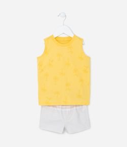 Conjunto Infantil com Estampa Coqueirinhos - Tam 1 a 4 Anos