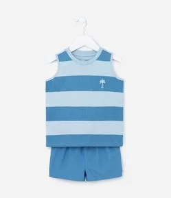 Conjunto Infantil com Estampa Listrada - Tam 1 a 5 Anos