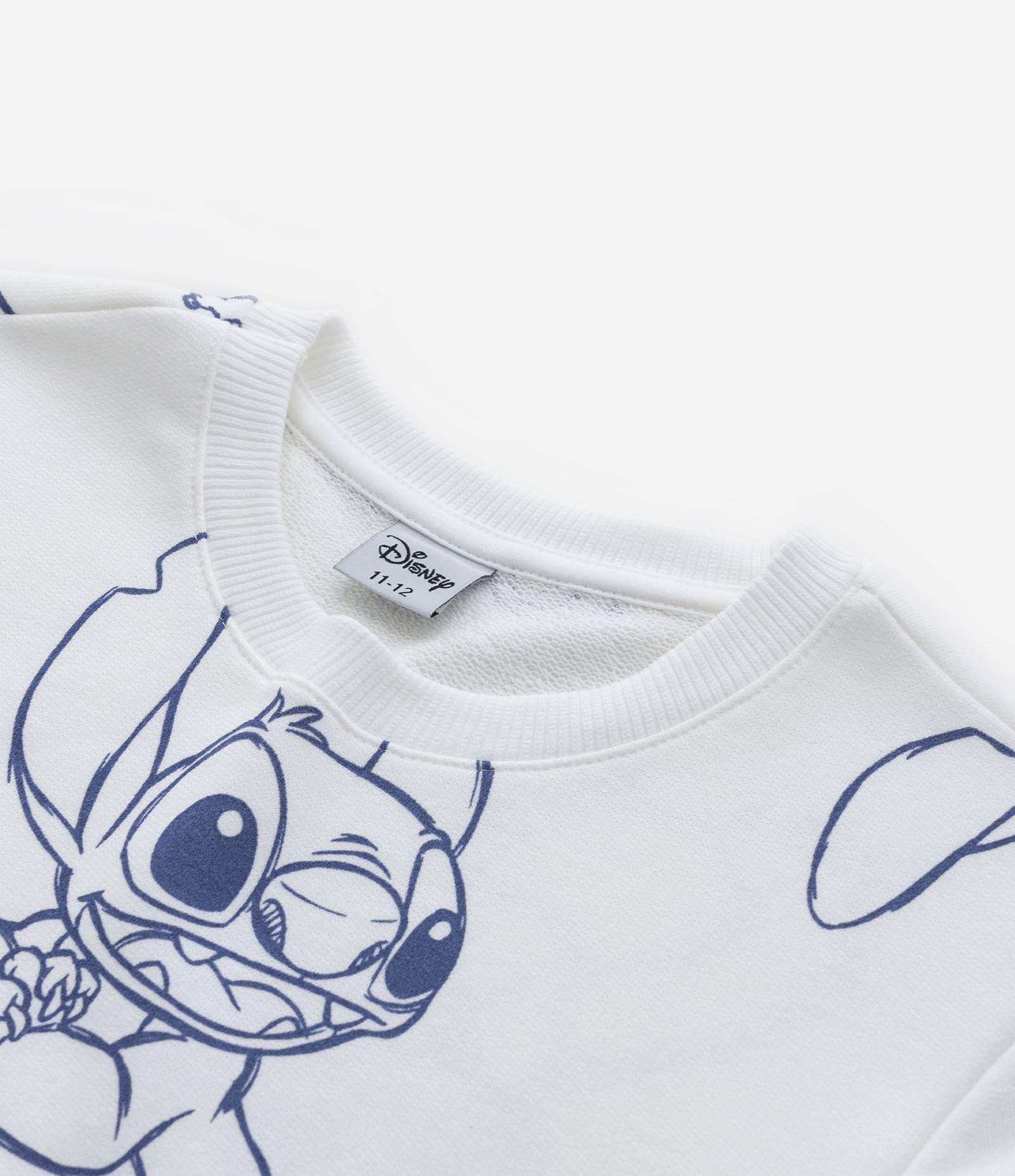 Blusão Infantil em Moletom com Estampa do Stitch - Tam 5 a 14 Anos Branco Neve 4