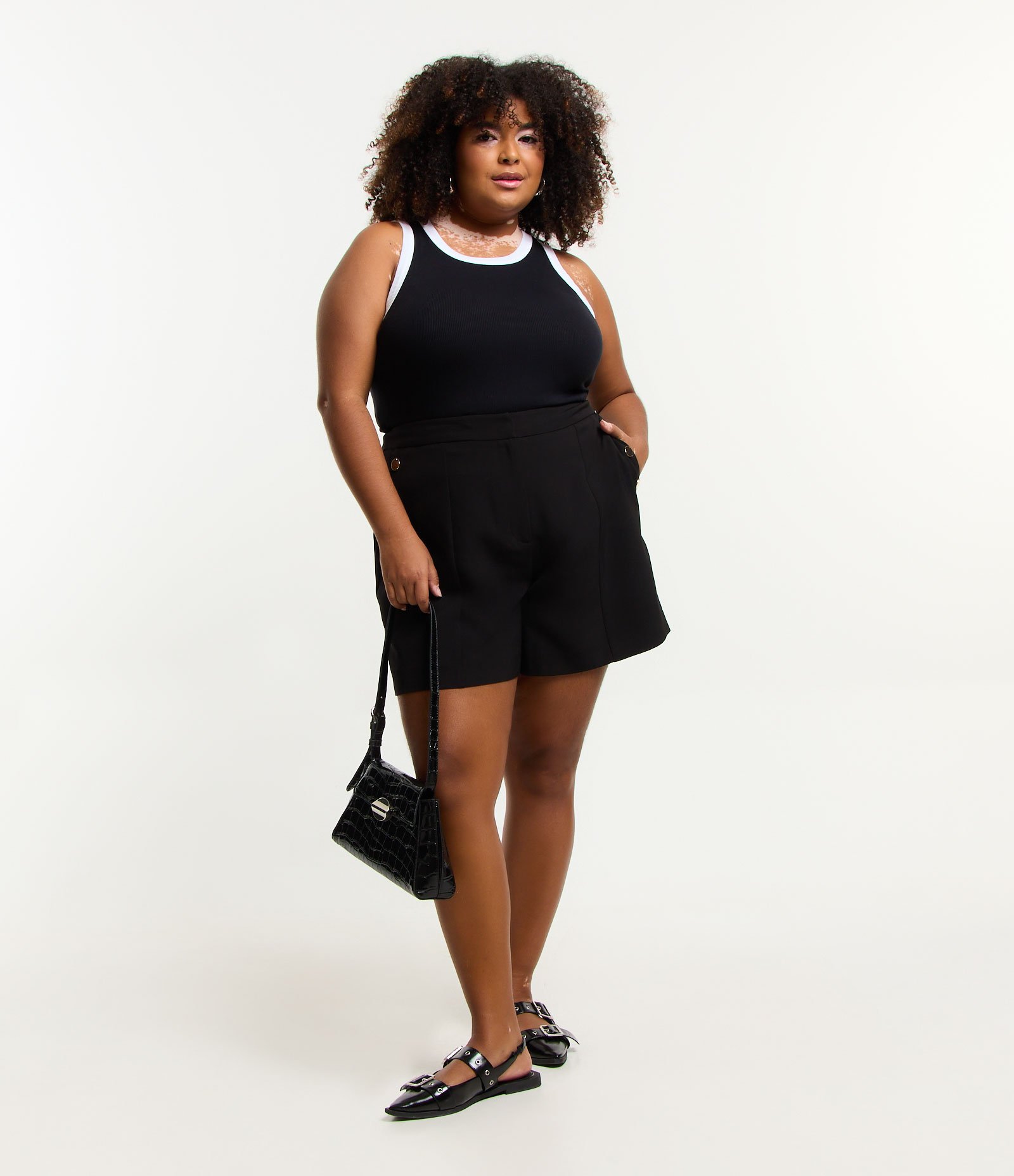 Regata em Ribana com Acabamento Contrastante Curve & Size Preto 3