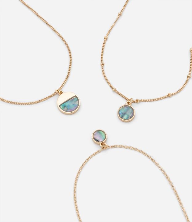 Colar Camadas com Pingentes de Abalone