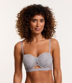 Sutiã Base em Renda Floral com Recorte Vazado