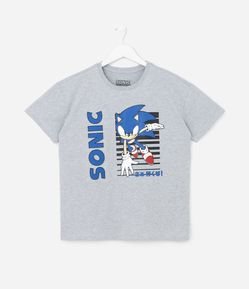 Camiseta Infantil com Estampa do Sonic - Tam 5 a 14 anos