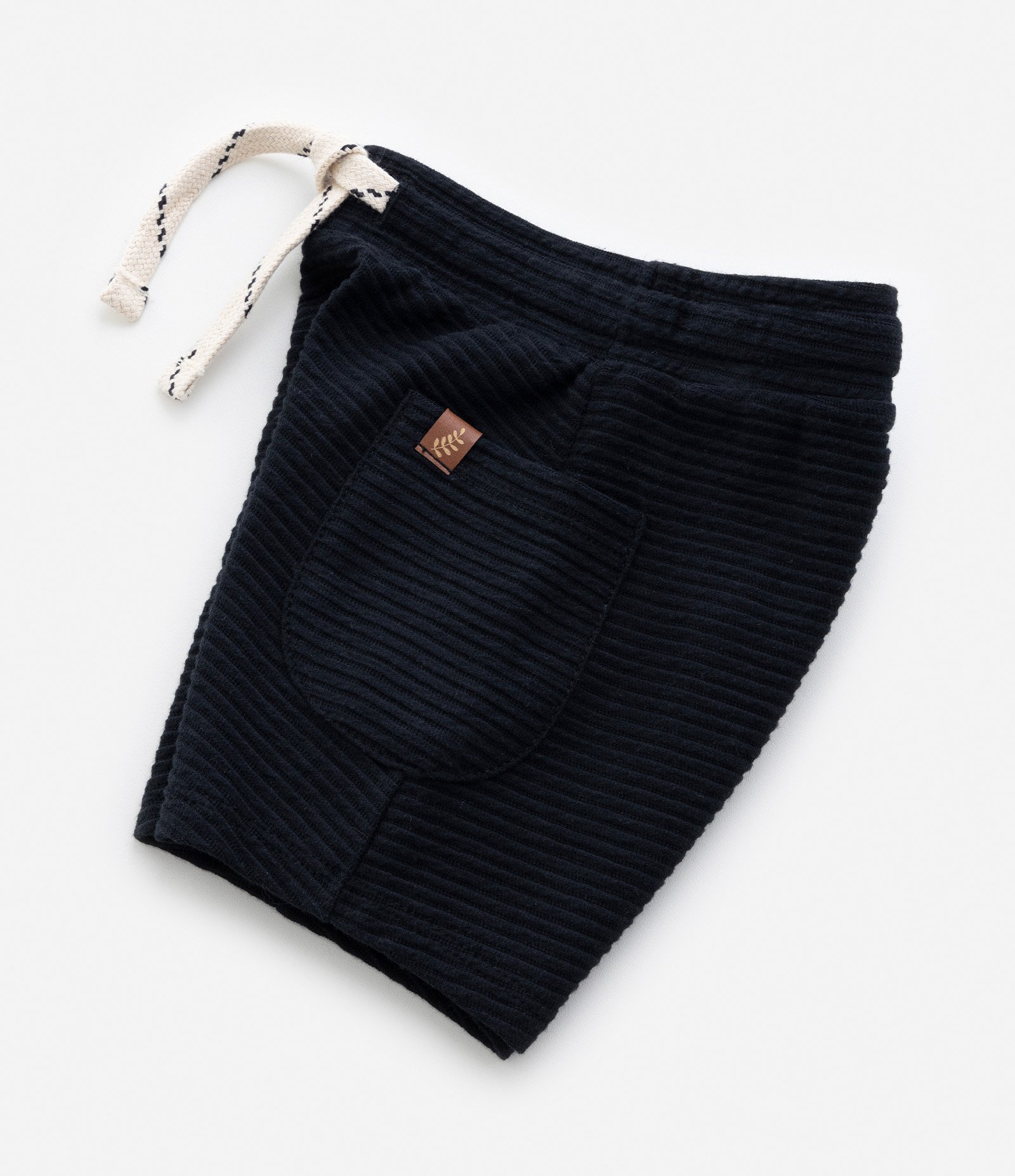 Bermuda Infantil Texturizada com Bolsos Laterais - Tam 0 a 18 meses Preto 4