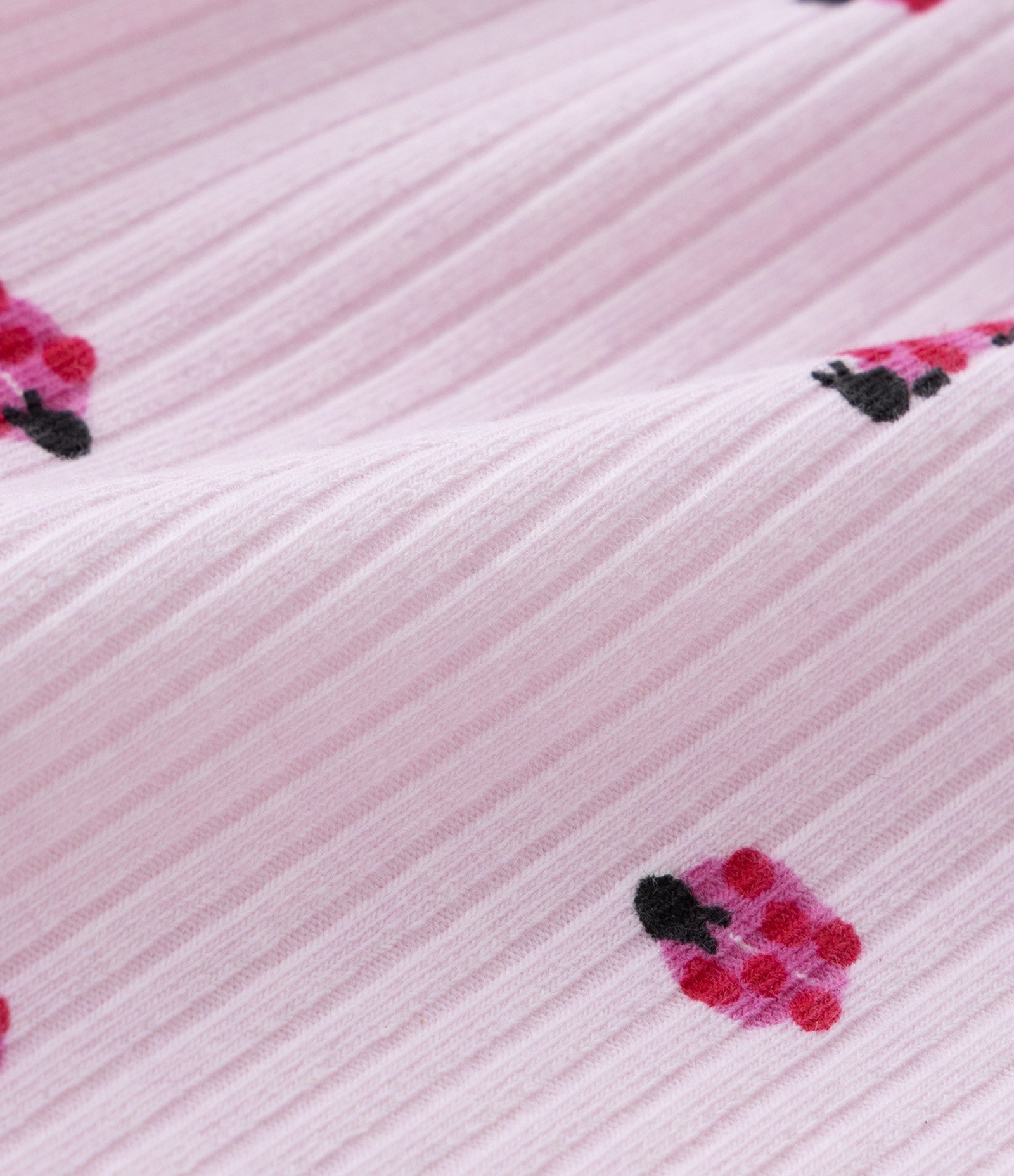 Short Clochard Infantil Canelado com Estampa de Joaninhas - Tam 1 a 5 Anos Rosa 3