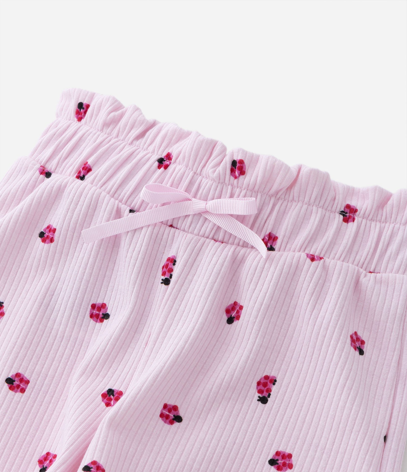 Short Clochard Infantil Canelado com Estampa de Joaninhas - Tam 1 a 5 Anos Rosa 4