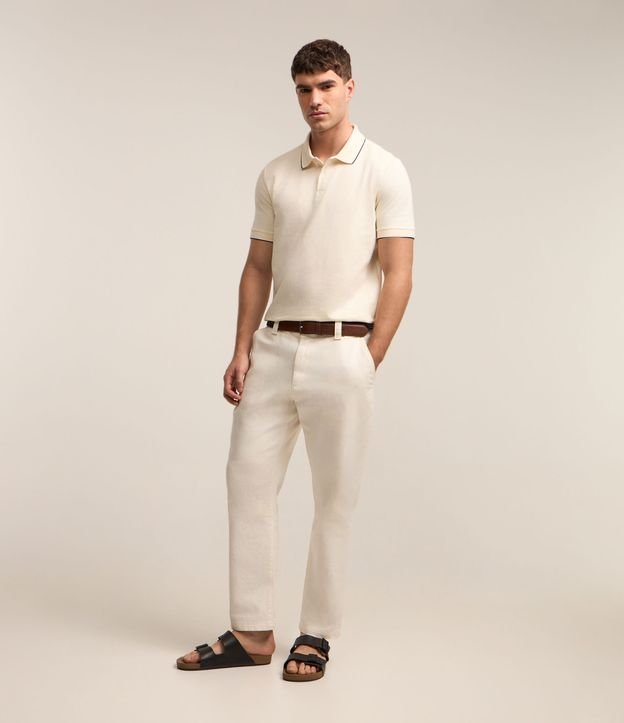 Polo em Algodão com Textura Waffle