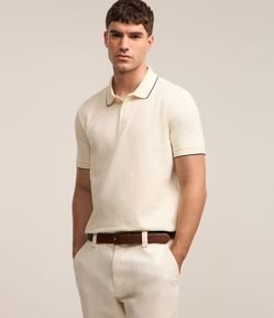 Camisa Polo em Algodão com Textura Waffle