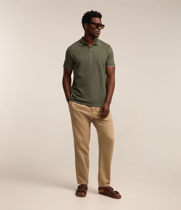 Polo em Algodão com Textura Waffle