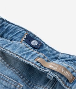 Calça Wide Leg Jeans Dirty e Cintura Média Curve & Plus Size