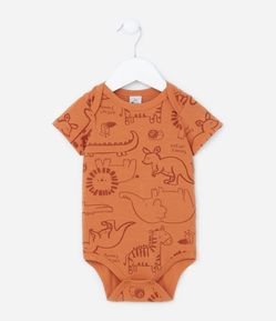 Body Infantil em Algodão Estampa Bichinhos - Tam 0 a 18 meses