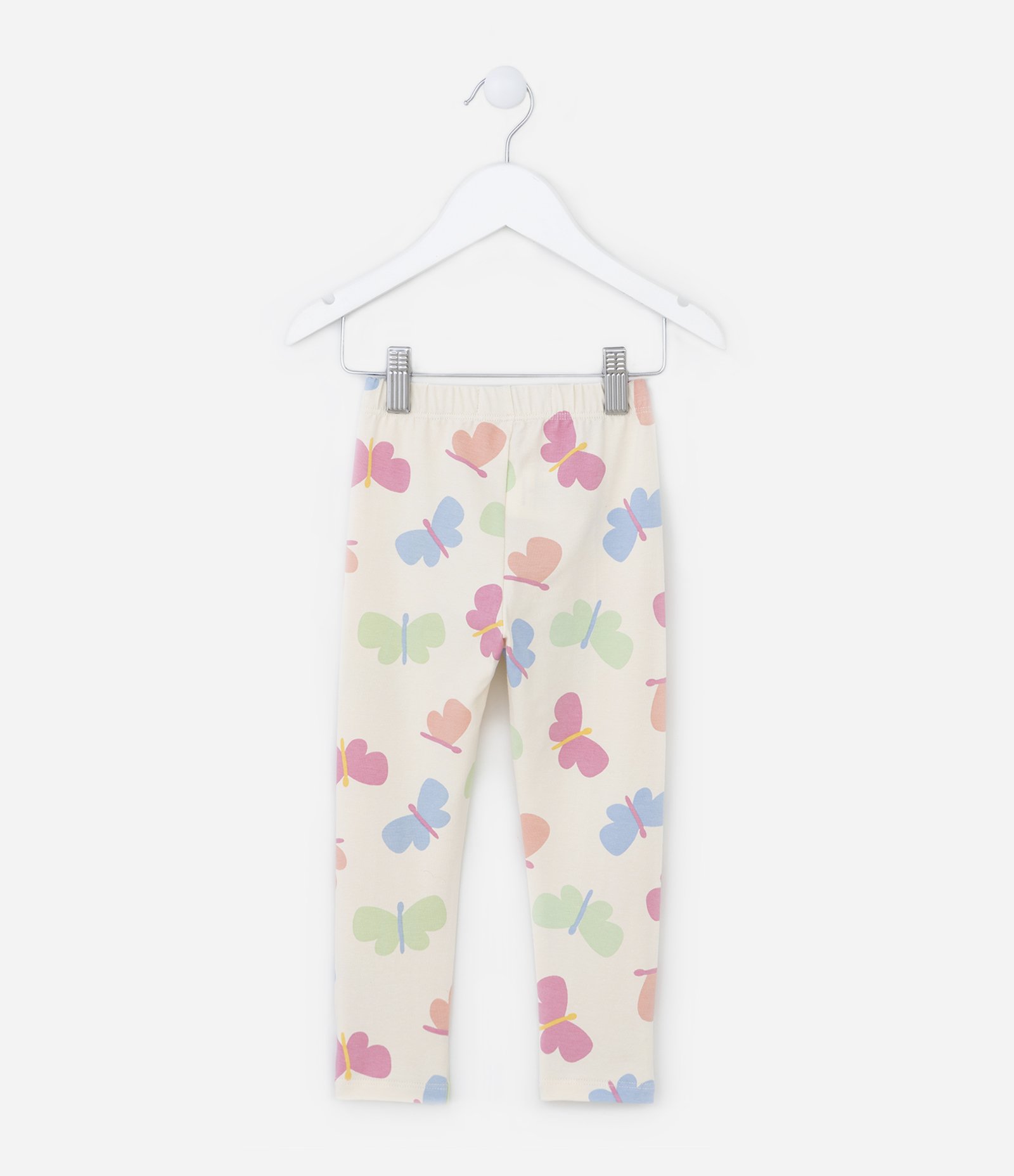 Calça Legging Infantil com Estampa de Borboletinhas - Tam 1 A 5 Anos Bege 2