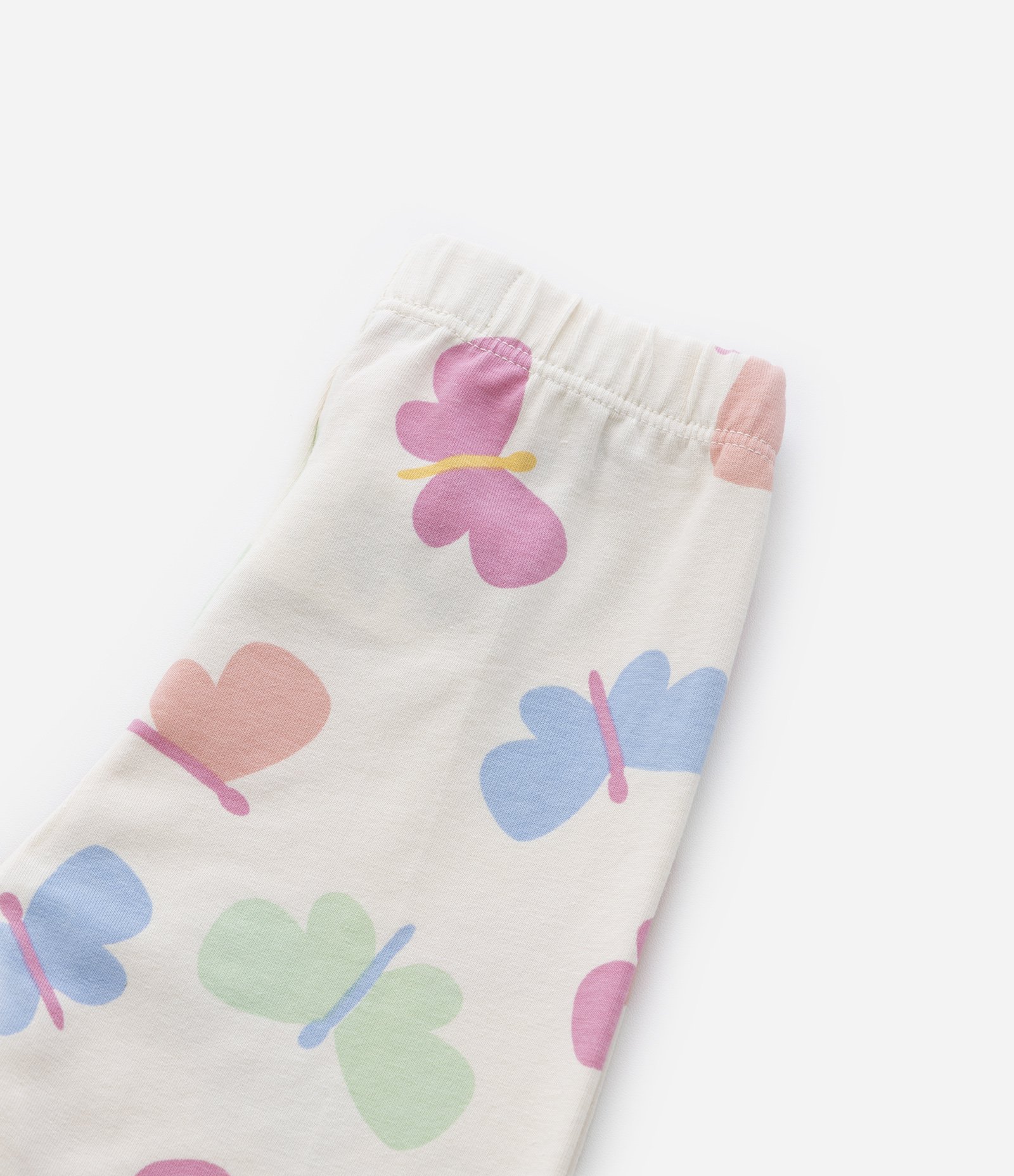 Calça Legging Infantil com Estampa de Borboletinhas - Tam 1 A 5 Anos Bege 4