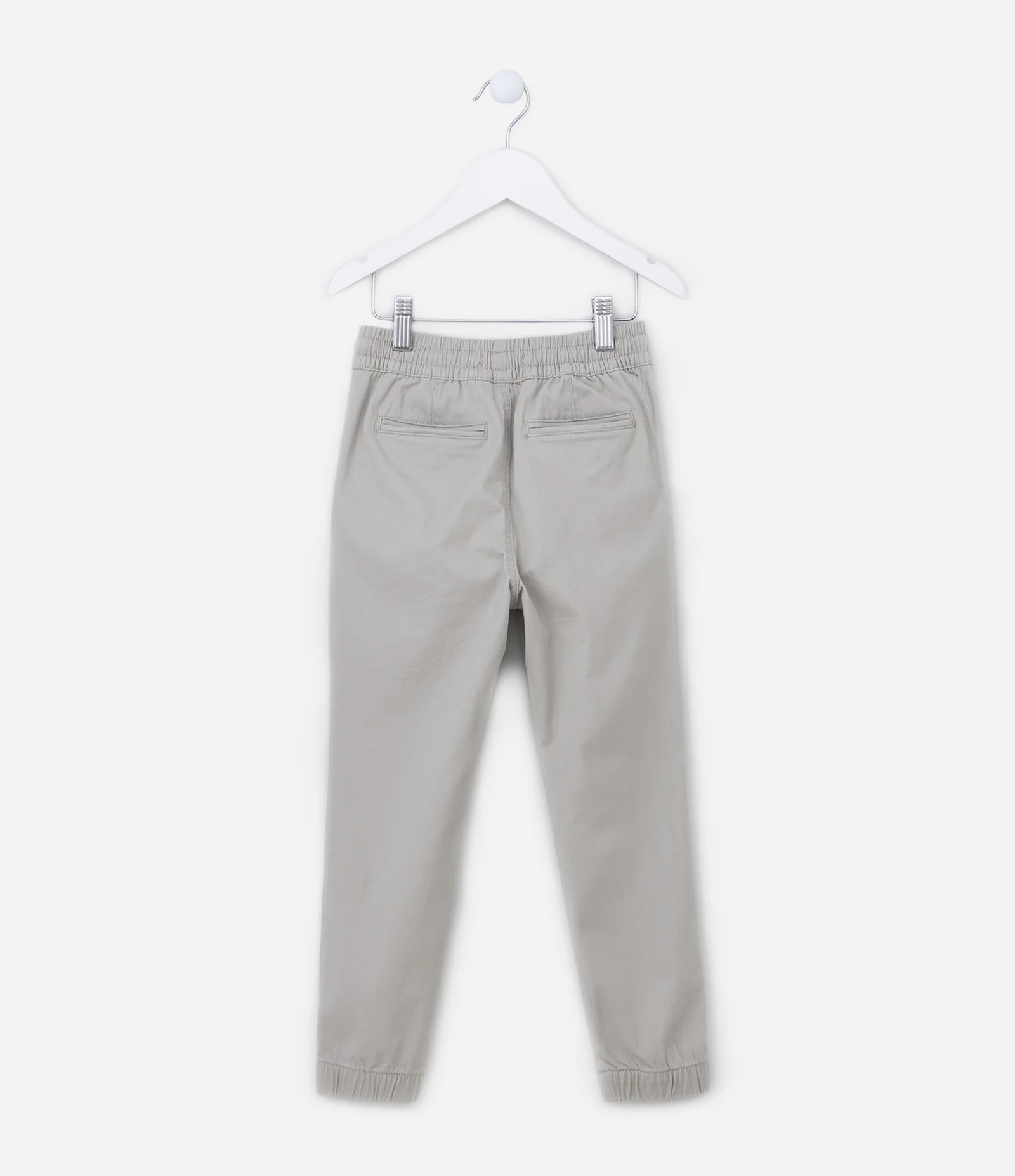 Calça Jogger Infantil em Sarja - Tam 5 a 14 anos Cinza 2