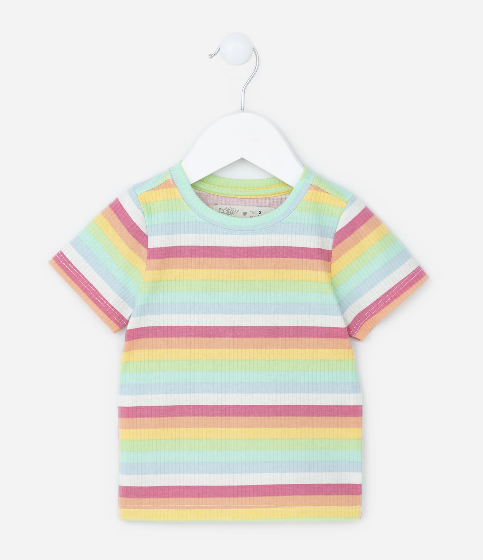 Blusa Infantil Canelada com Estampa de Listras - Tam 1 a 5 Anos Multicores 1