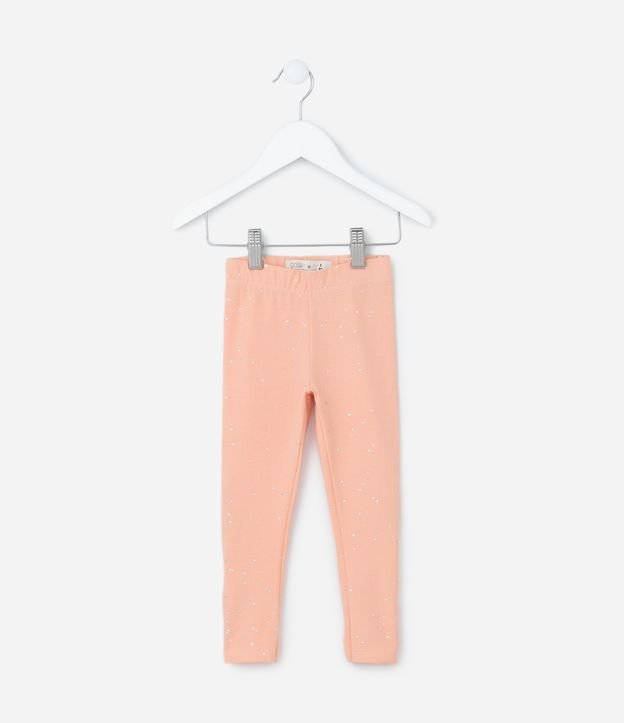 Calça Legging Infantil em Cotton com Brilhinhos - Tam 1 A 5 Anos