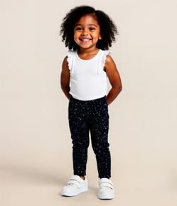 Calça Legging Infantil em Cotton com Brilhinhos - Tam 1 A 5 Anos