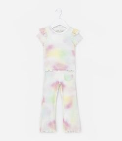 Conjunto Infantil Canelado com Estampa Tie Dye - Tam 1 a 5 Anos
