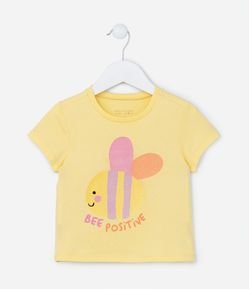 Blusa Infantil em Algodão com Estampa de Abelhinha - Tam 1 a 5 Anos