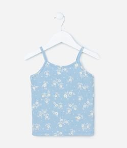 Regata Infantil Canelada com Estampa Floral - Tam 1 a 5 Anos