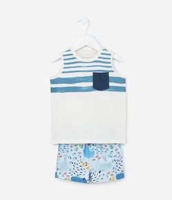 Conjunto Infantil com Estampa Fundo do Mar - Tam 1 a 4 Anos