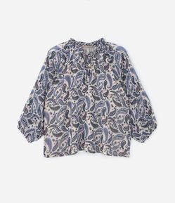 Blusa em Chiffon com Estampa Floral Paisley Curve & Plus Size