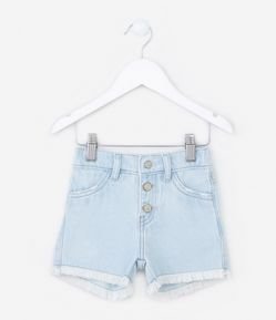 Short Infantil Jeans com Bordado em Crochê - Tam 1 A 5 Anos