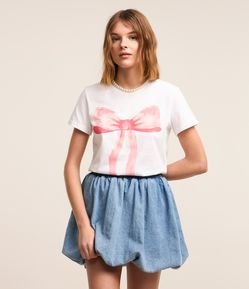 Camiseta em Algodão Estampa Laço