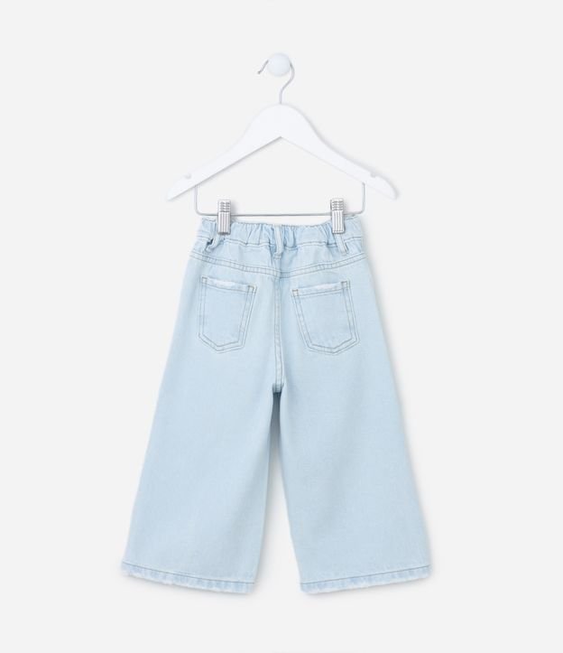 Calça Wide Leg Infantil em Jeans com Rasgos - Tam 1 a 5 Anos
