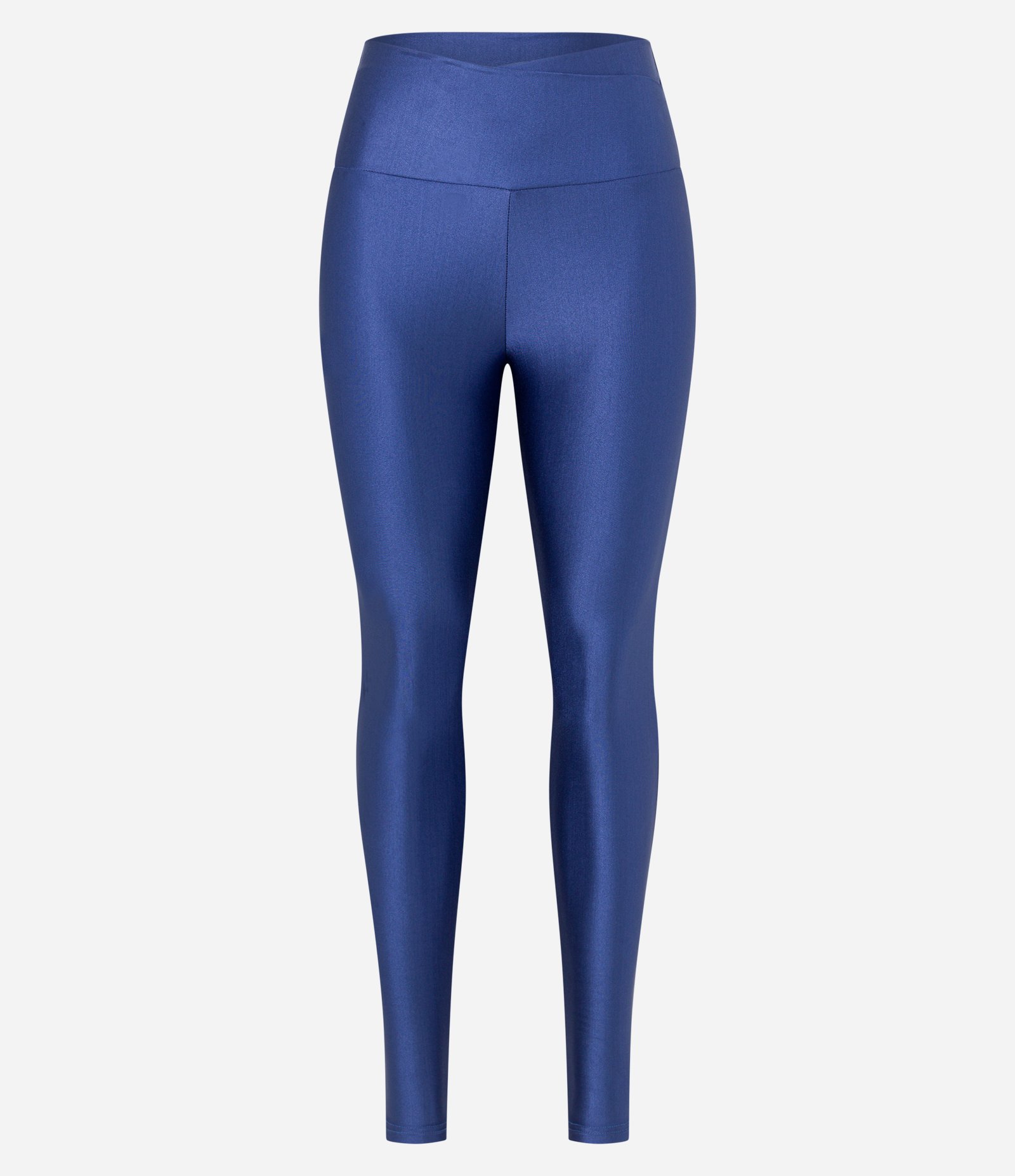 Calça Legging em Poliamida com Cós Transpassado Azul 7