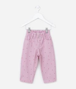 Calça Clochard Infantil em Sarja com Estampa Poá - Tam 1 a 5 Anos