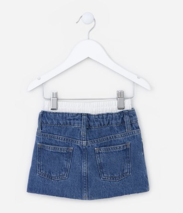 Saia Infantil em Jeans com Cós Duplo em Tricoline - Tam 1 a 5 Anos