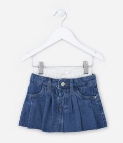 Saia Infantil em Jeans com Cós Duplo em Tricoline - Tam 1 a 5 Anos
