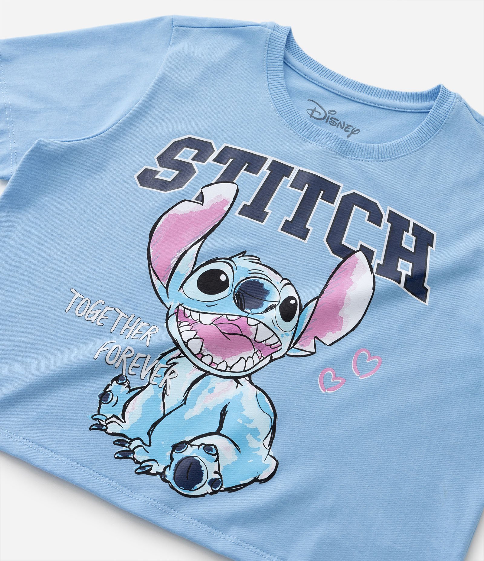 Camiseta Infantil com Estampa do Stitch - Tam 5 A 14 Anos Azul 5