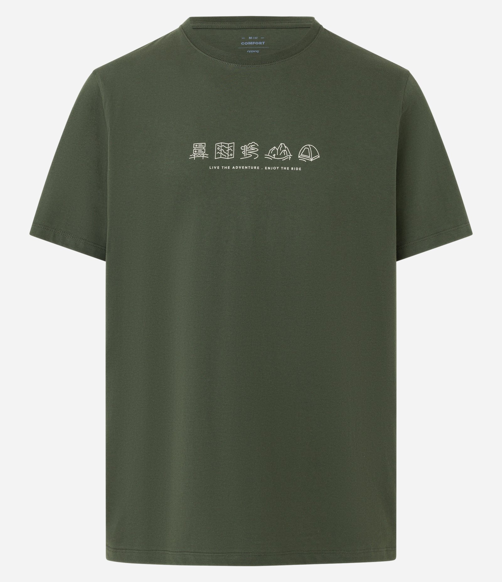 Camiseta Comfort em Algodão com Estampa Minimalista Verde 5