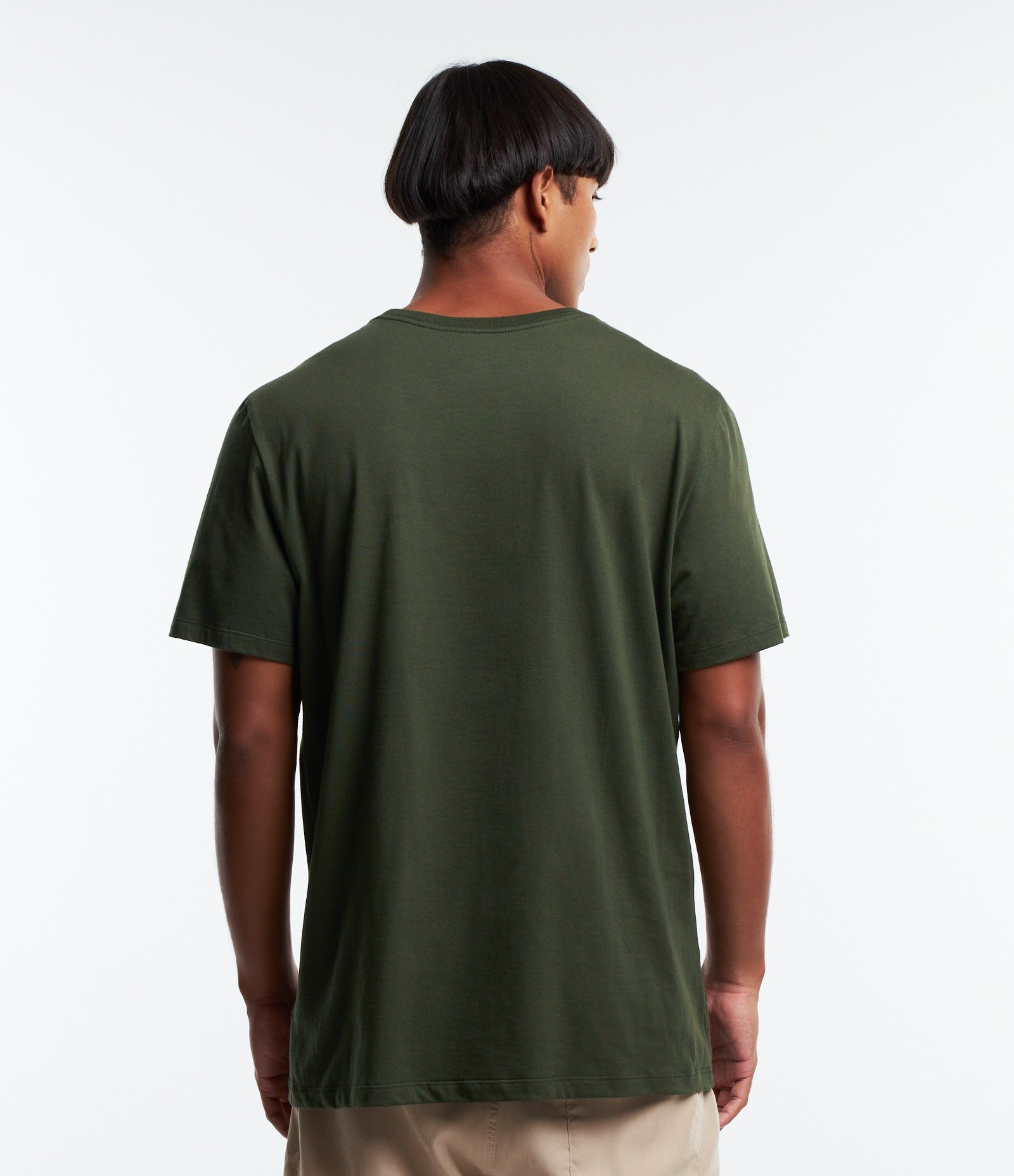 Camiseta Comfort em Algodão com Estampa Minimalista Verde 3