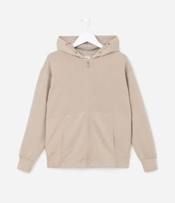 Jaqueta Infantil em Modal com Capuz e Bolsos - Tam 5 a 14 Anos