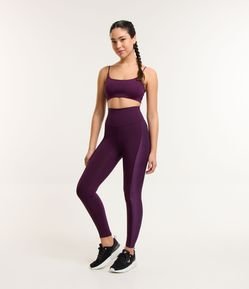 Calça Legging Esportiva em Poliamida com Detalhe Texturizado