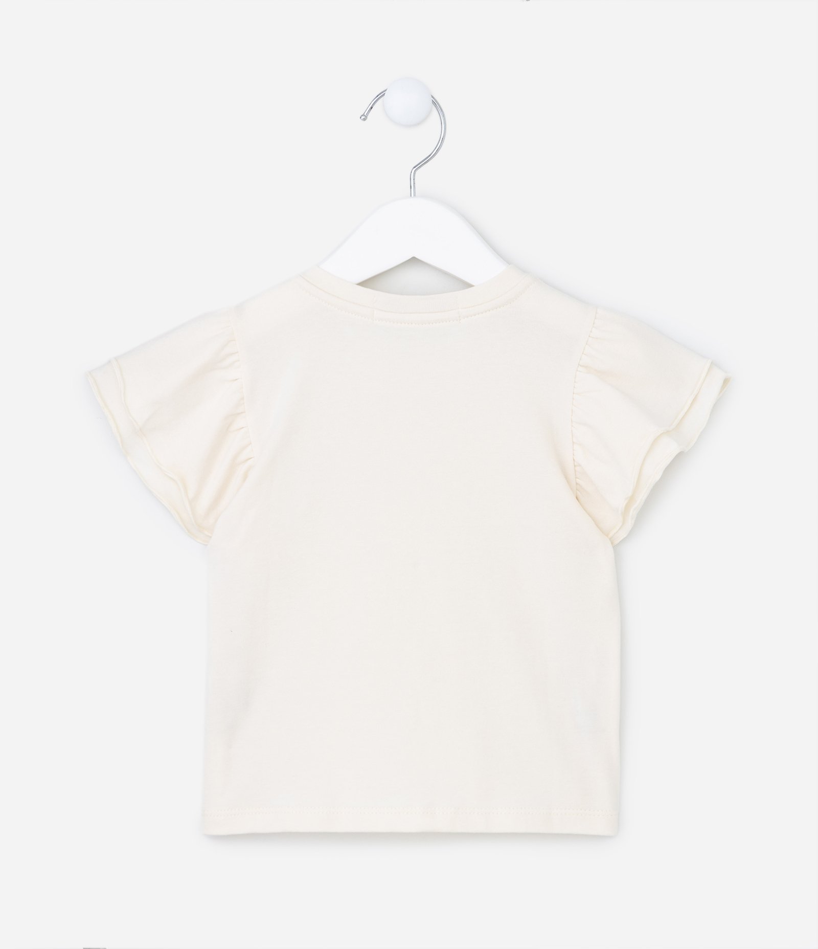 Blusa Infantil em Cotton com Bordado de Borboleta -Tam 1 a 5 Anos Off White 2