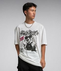 Camiseta Relaxed em Algodão com Estampa Teto 30Praum