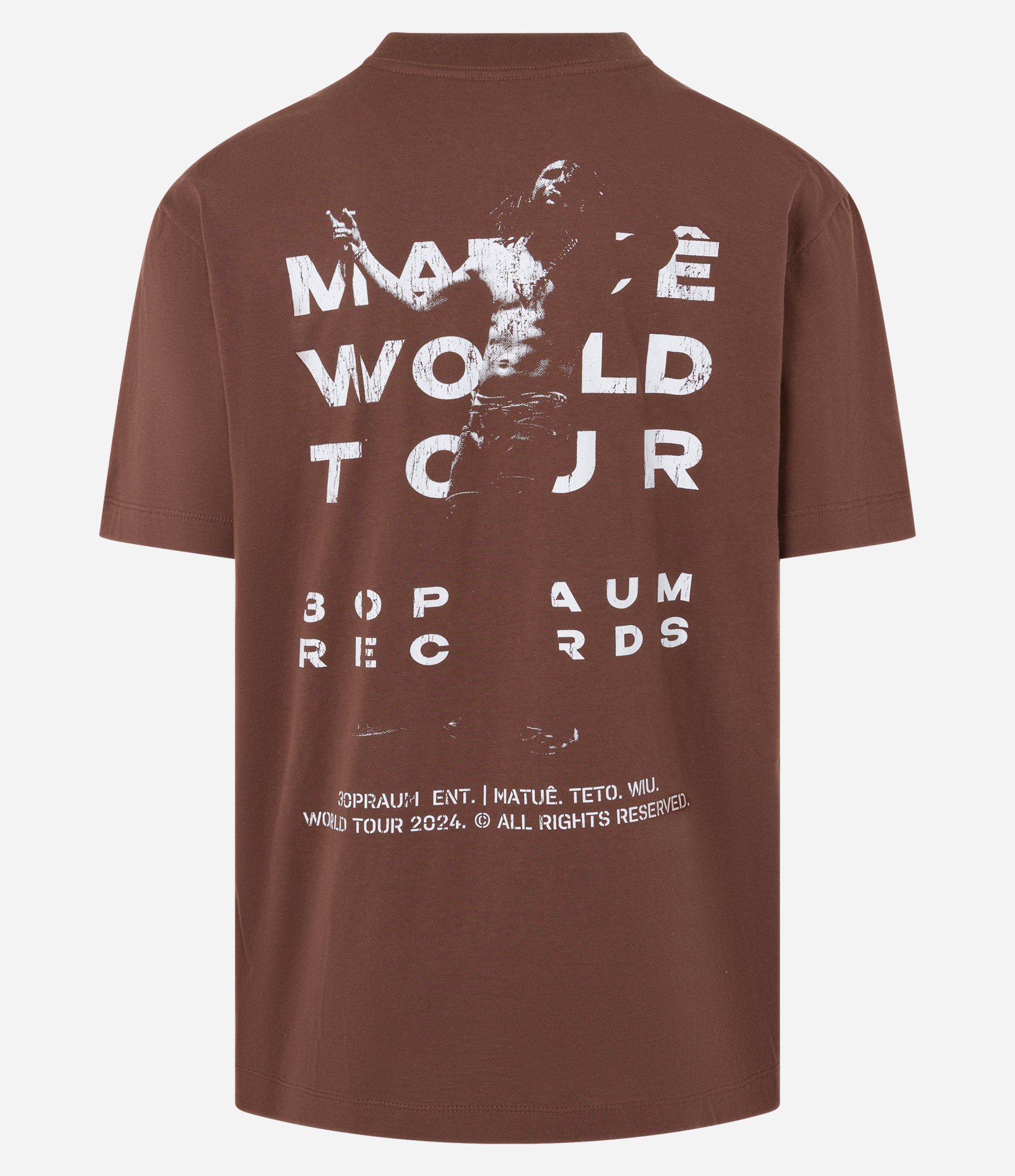Camiseta Relaxed em Algodão e Estampa Matuê Frente e Costas Marrom 7